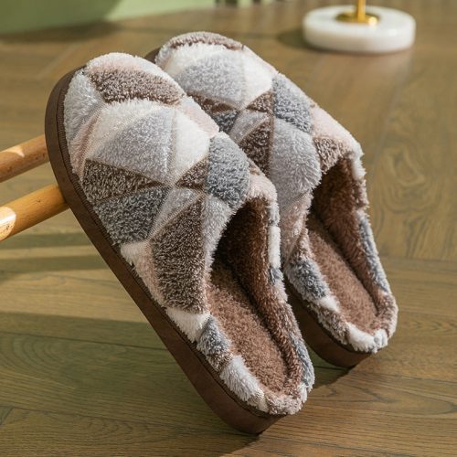 Shop Geometric Plush Warm Indoor Slippers - Goodlifebean Black Friday Sale | Plushies | Giant Teddy Bear