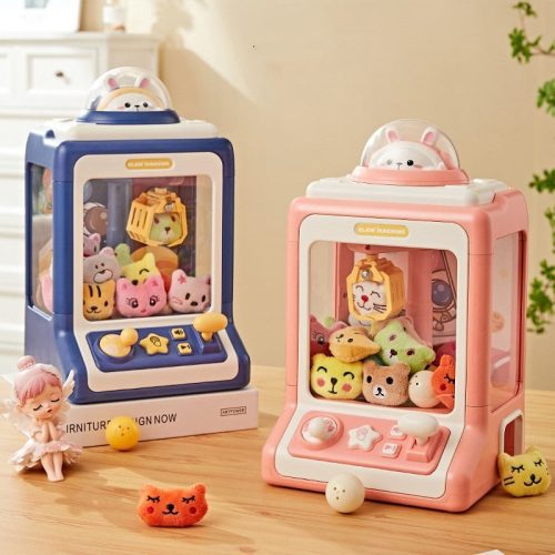 nIzDAutomatic Doll Machine Toy for Kids Mini Cartoon Coin Operated Play Game Claw Crane Machines with